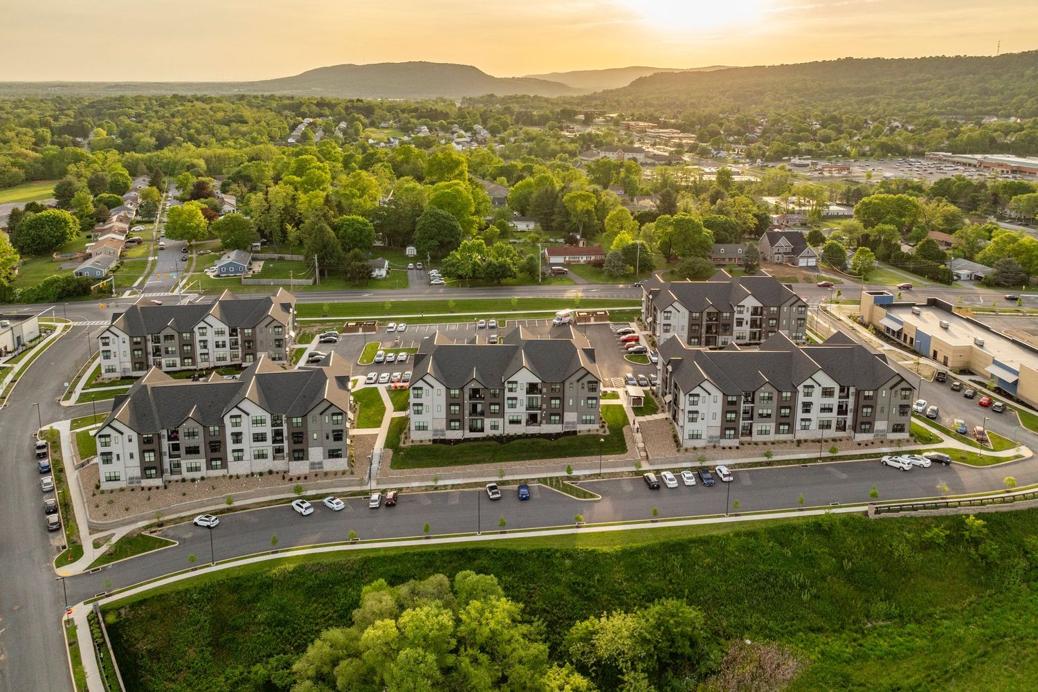 Drone photo of apartment complex